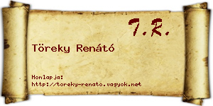 Töreky Renátó névjegykártya